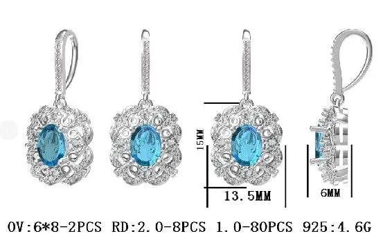 18K Gold Semi Mount Earrings Setting Oval OV 8X6mm Leverback Diamond Accent DHJ