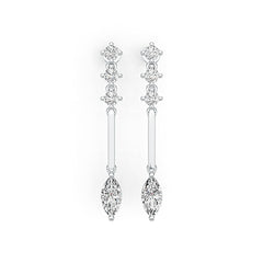 18K Gold Semi Mount Earrings Setting Marquise MQ 10X5mm DHJ