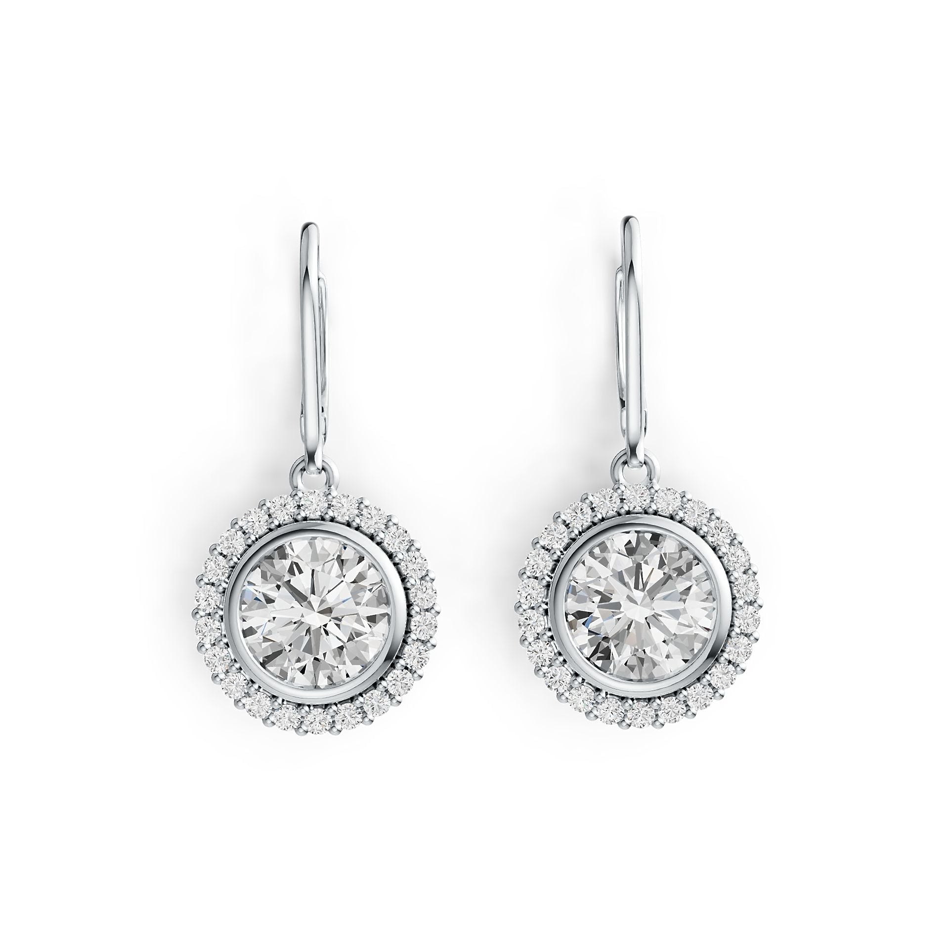 Sterling Silver Semi Mount Earrings Setting Round RD 8x8mm Halo DHJ