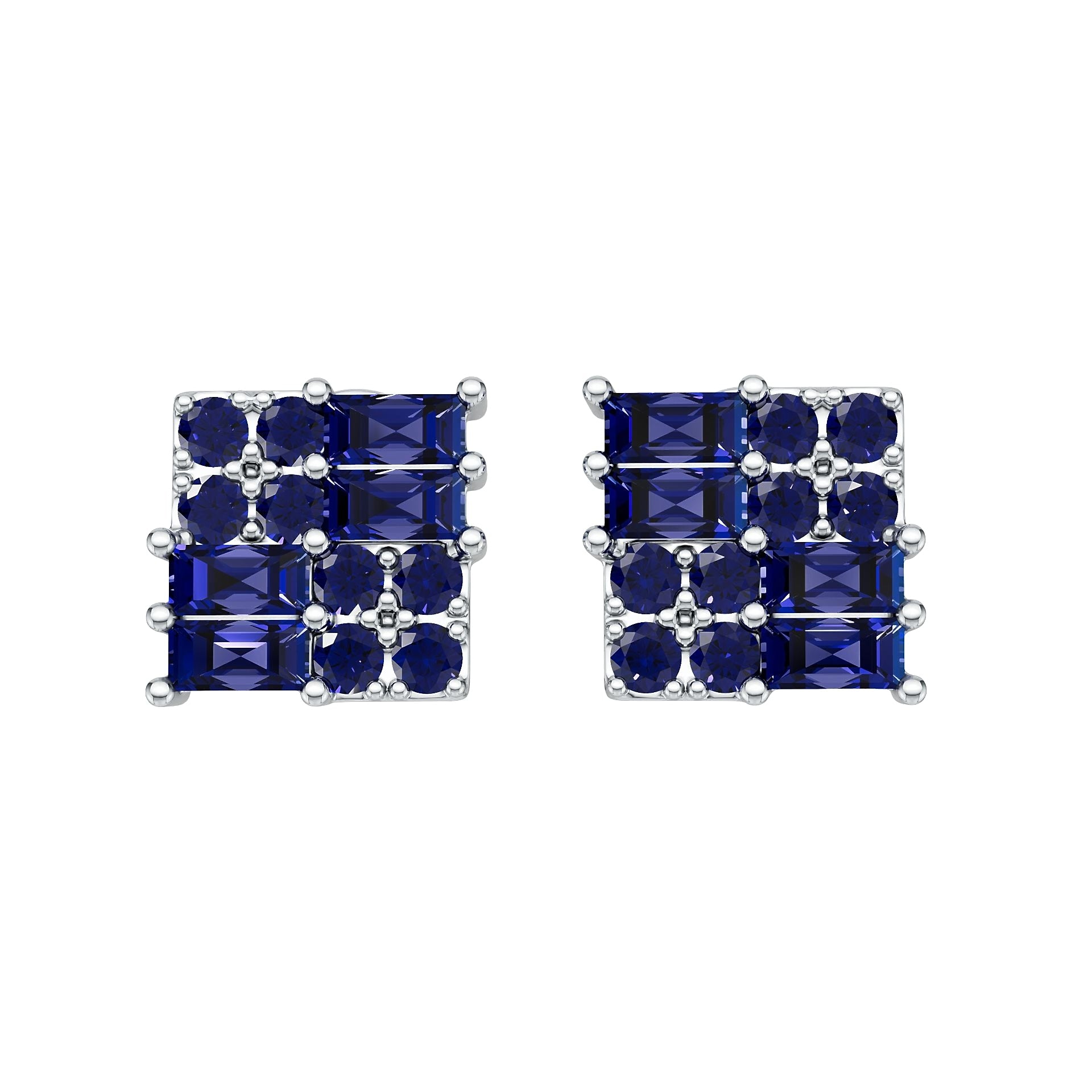 Platinum Semi Mount Earrings Setting Round Ro 4x2mm Syz Jewelry