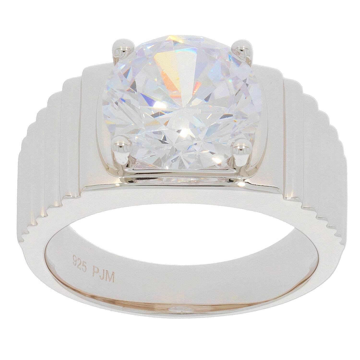 Men's 18K Gold Semi Mount Ring Setting Round RD 10X10mm Solid 925 Silver Syzjewelry