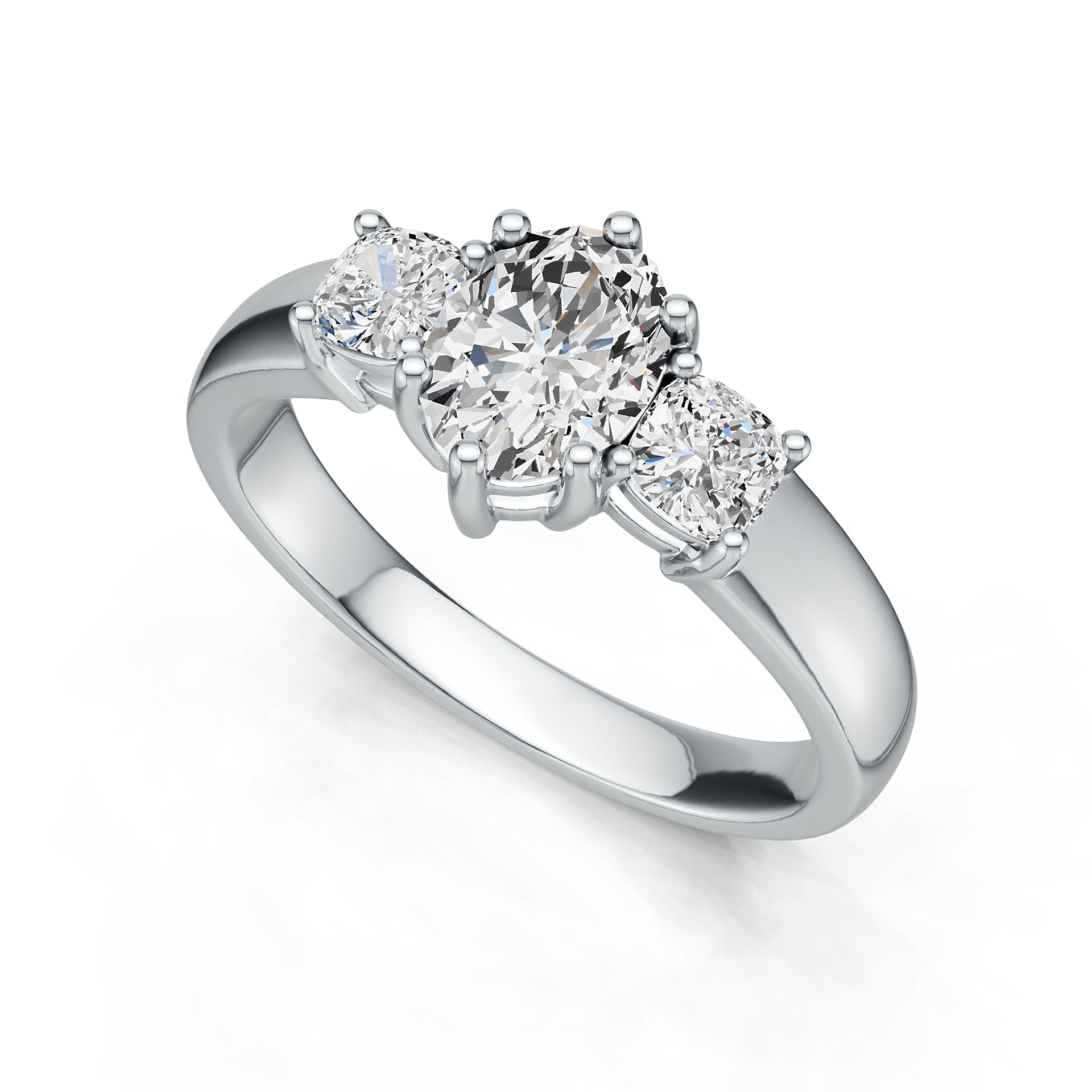 Platinum Semi Mount Ring Setting Oval OV 8X6mm CU 4X4mm DHJ