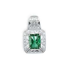 Sterling Silver Semi Mount Pendant Setting Emerald OCT 10X8mm DHJ
