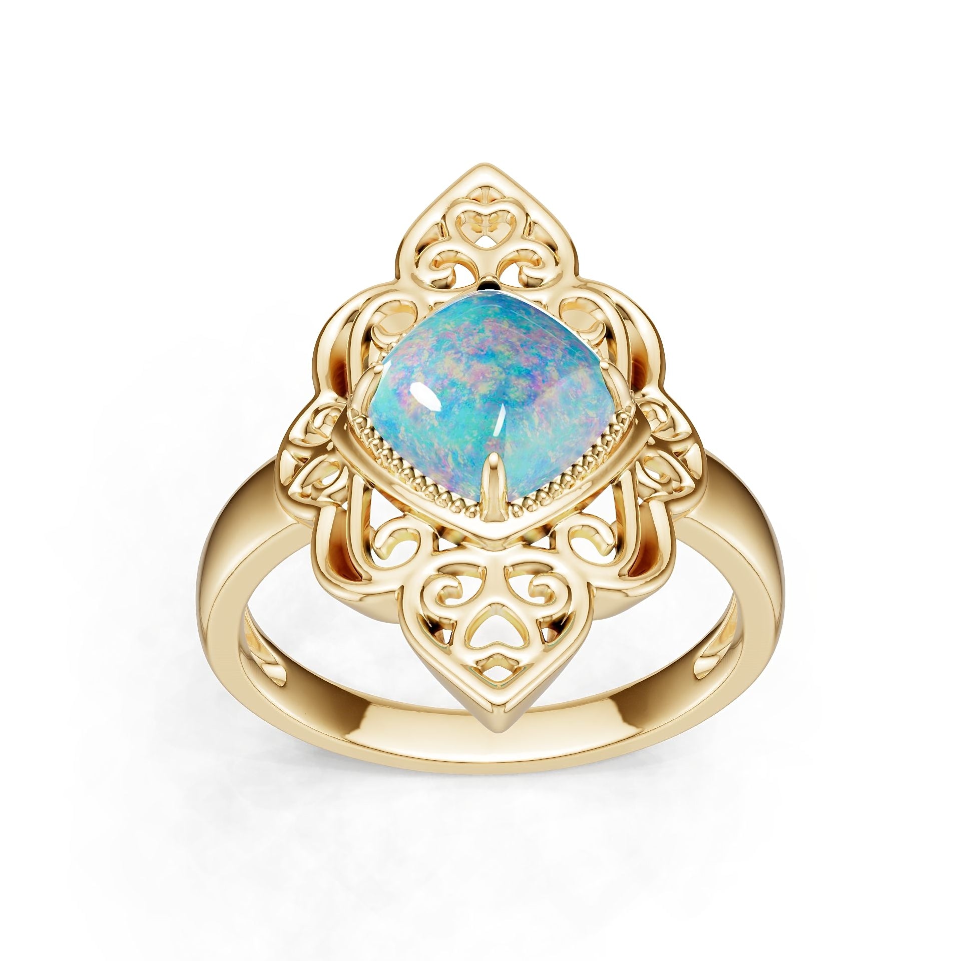 18K Gold Semi Mount Ring Setting Round Ro 9x9mm Syz Jewelry