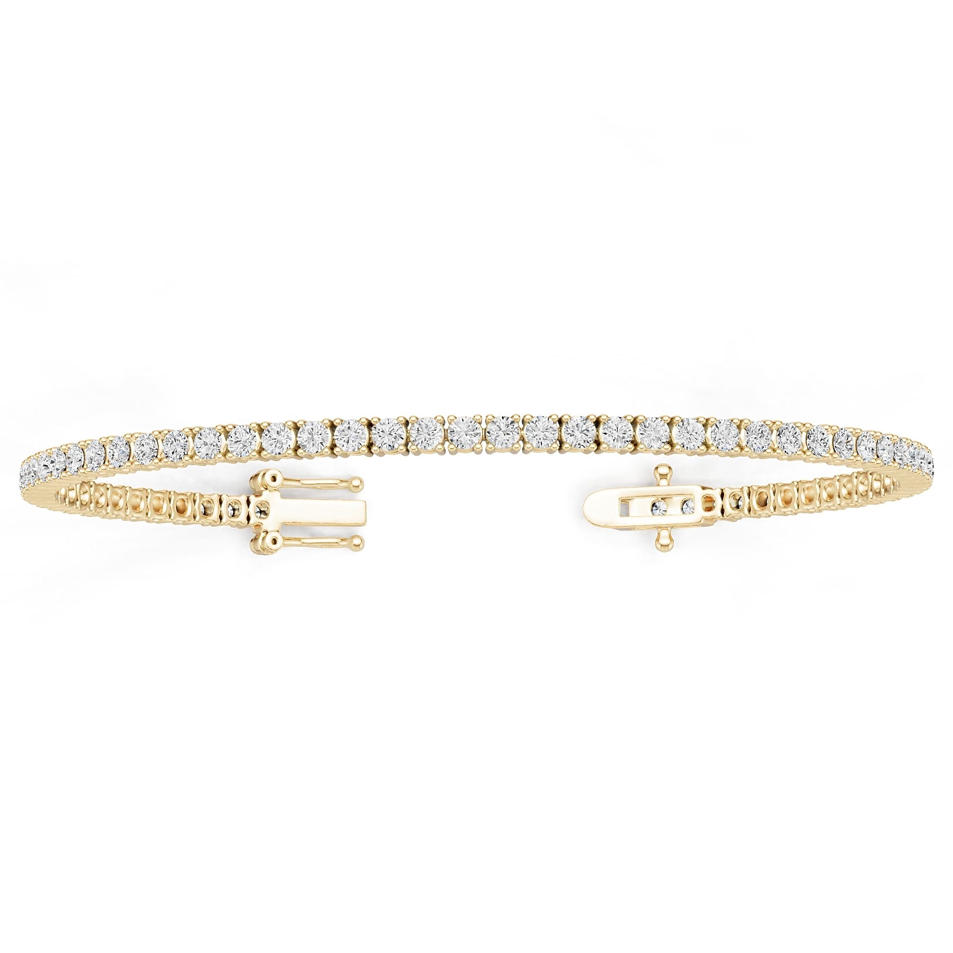 18K Gold Semi Mount Bracelet Setting Round Ro 2x2mm Syz Jewelry