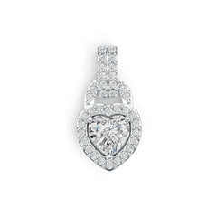 14K Gold Semi Mount Pendant Setting Heart HT 6X6mm Halo with Diamond Accent DHJ