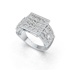 14K Gold Semi Mount Ring Setting Princess SQ 3X3mm Diamond Accent DHJ