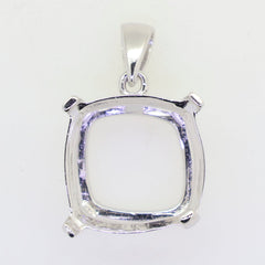 10K Gold Semi Mount Pendant Setting Cushion CU 12X12mm Syzjewelry
