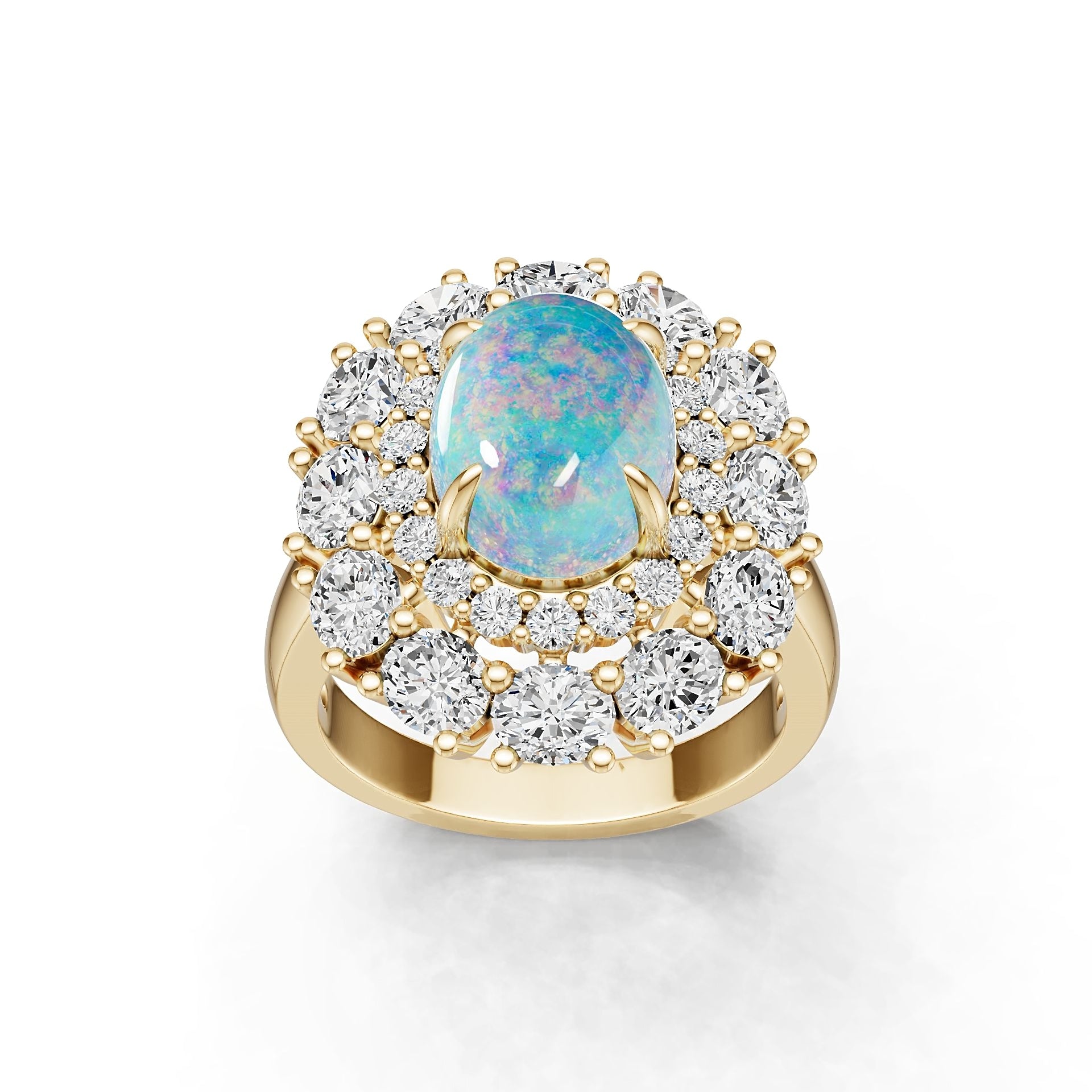14K Gold Semi Mount Ring Setting Round Ro 10x8mm Syz Jewelry