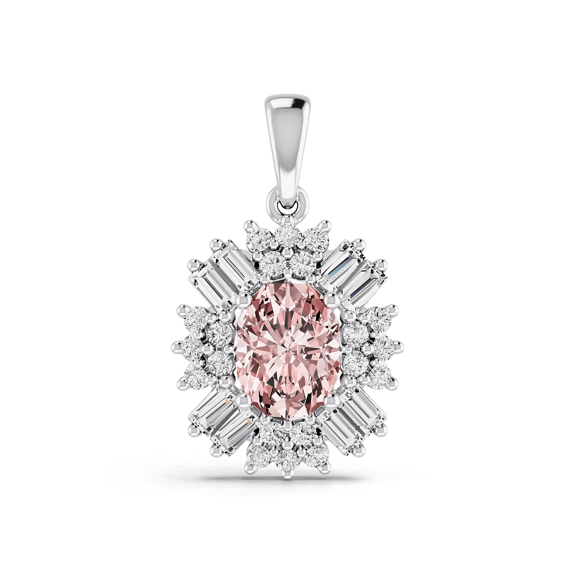 10K Gold Semi Mount Pendant Setting Oval Ov 8x6mm Moissanite Accent Syz Jewelry