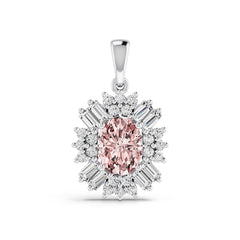 10K Gold Semi Mount Pendant Setting Oval Ov 8x6mm Moissanite Accent Syz Jewelry