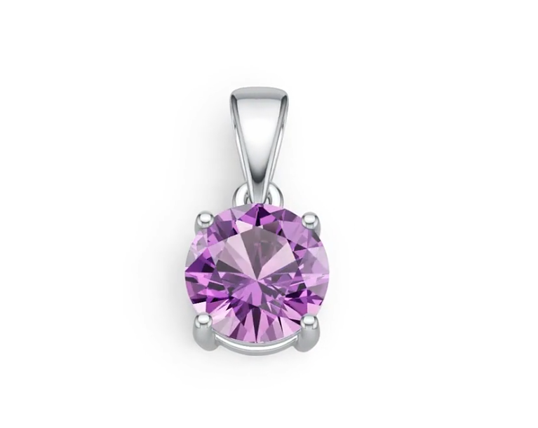 18K Gold Semi Mount Pendant Setting Round RD 8x8mm DHJ