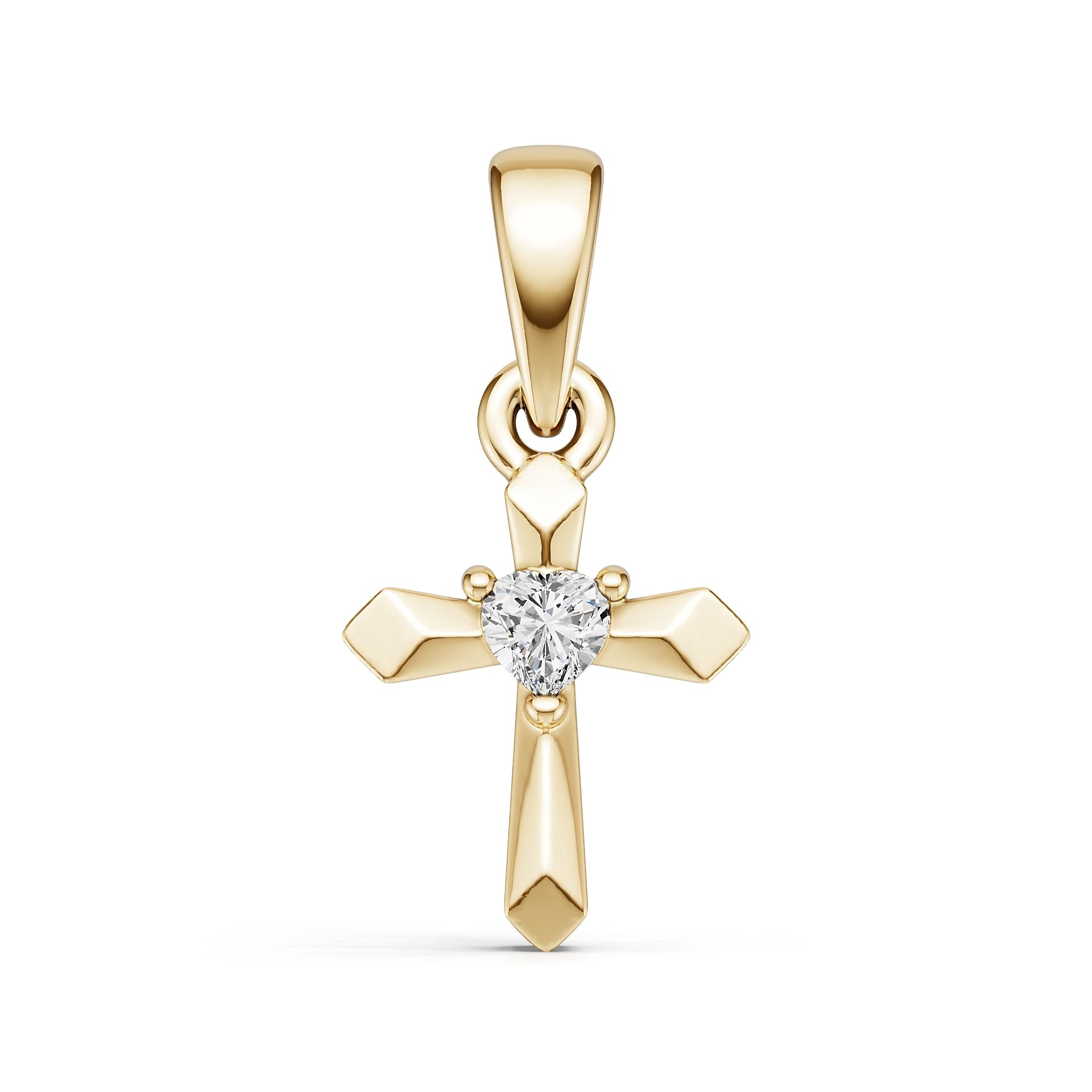 18K Gold Semi Mount Pendant Setting Heart He 3x3mm Syz Jewelry