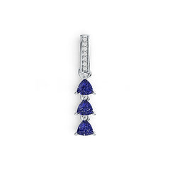 Sterling Silver Semi Mount Pendant Setting Trillion TL 4X4mm with White Topaz - Syzjewelry