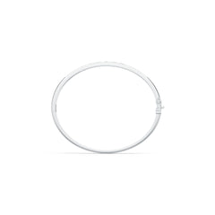 Sterling Silver Bangle with White Topaz or Moissanite Syzjewelry