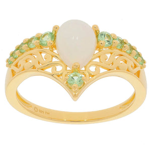 14K Gold Semi Mount Ring Setting Pear PE 8x6mm D-PJC26676 Cabochon Diamond Accent Syzjewelry
