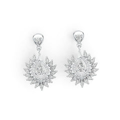 14K Gold Semi Mount Earrings Setting Pear PE 6X4mm with Diamond Accent DHJ