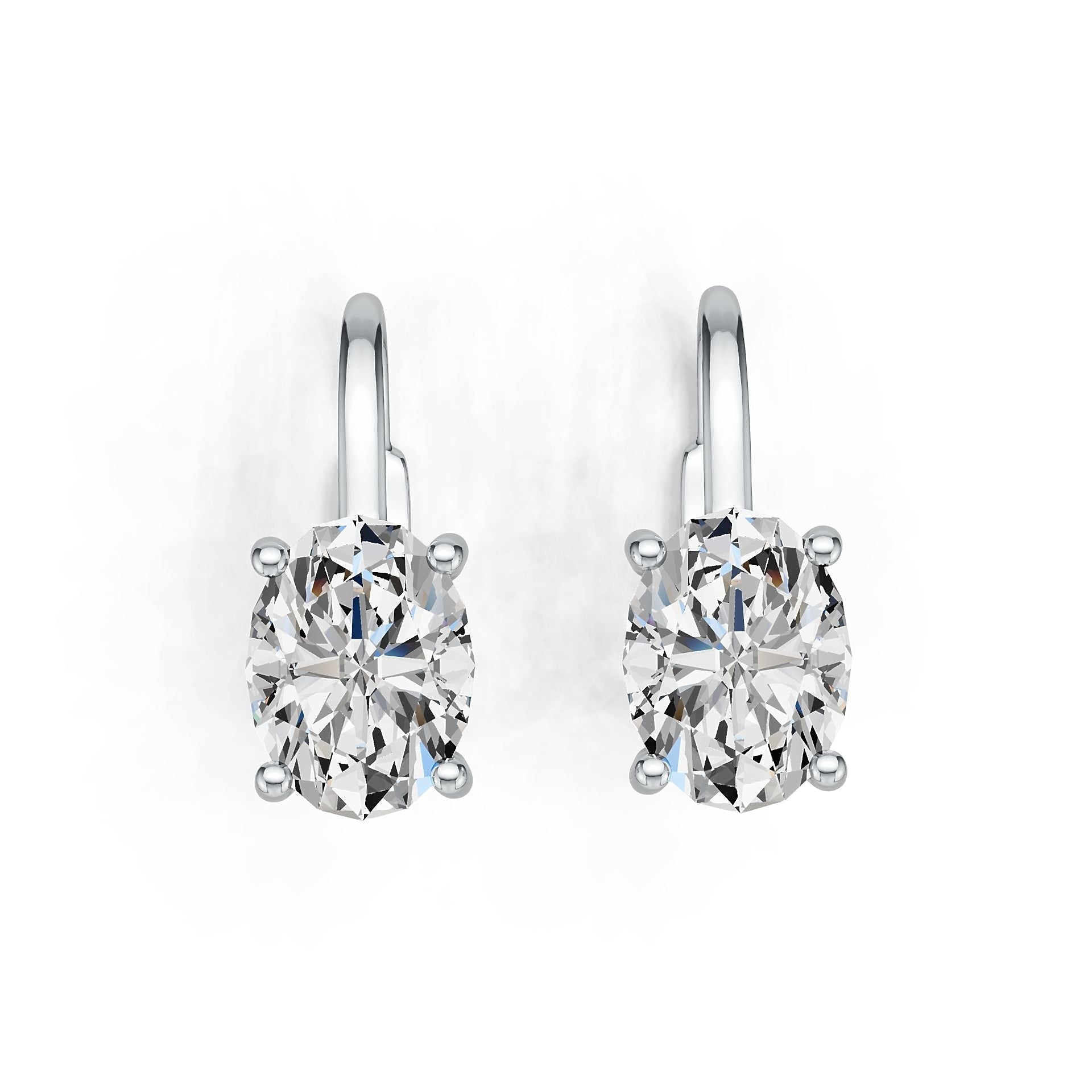 Sterling Silver Semi Mount Earrings Setting Oval OV 8X6mm Leverback DHJ