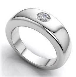 18K Gold Semi Mount Ring Setting Round RD 4x4mm DHJ