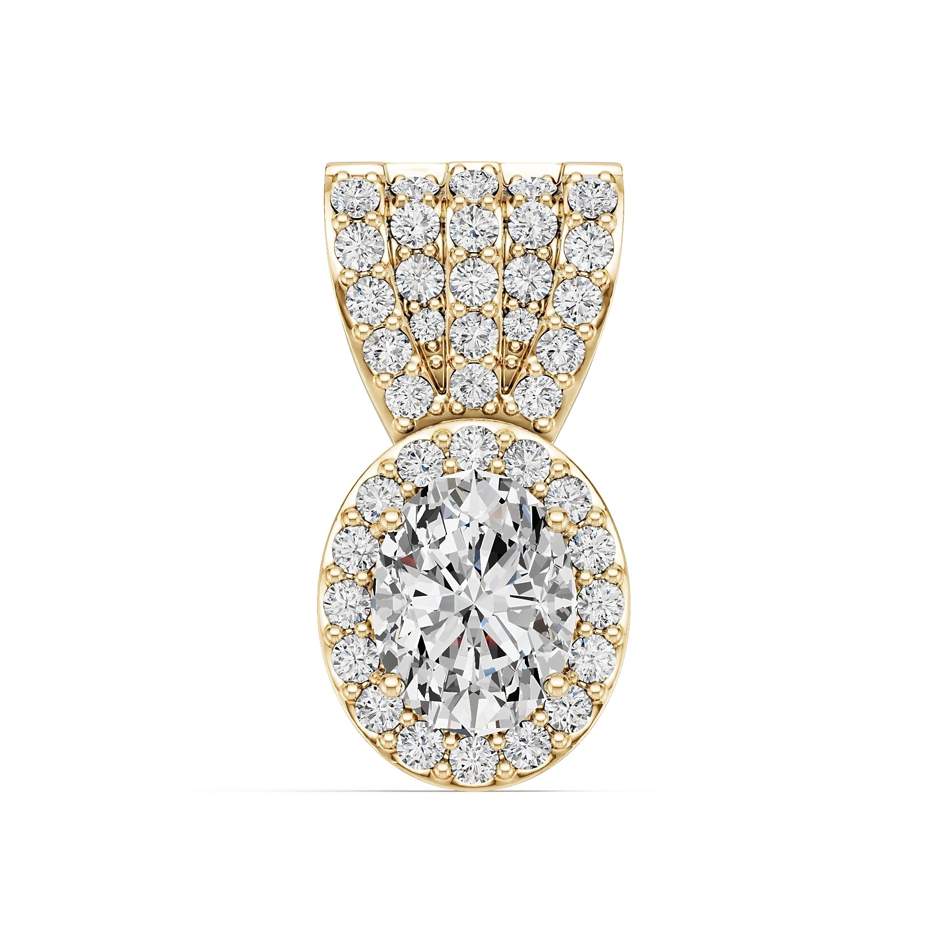 18K Gold Semi Mount Pendant Setting Round Ro 4x1mm Diamond Accent Syz Jewelry