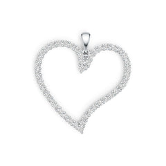 18K Gold Pendant with or Moissanite Open Heart Theme Diamond Accent DHJ