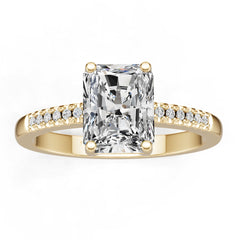 18K Gold Semi Mount Ring Setting Emerald Em 9x7mm Diamond Accent Syz Jewelry