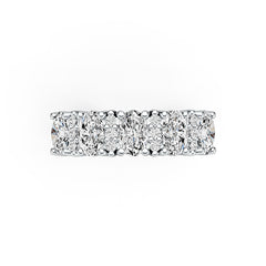 Sterling Silver Semi Mount Ring Setting Oval OV 6x4mm 5 Stone with White Topaz Syzjewelry