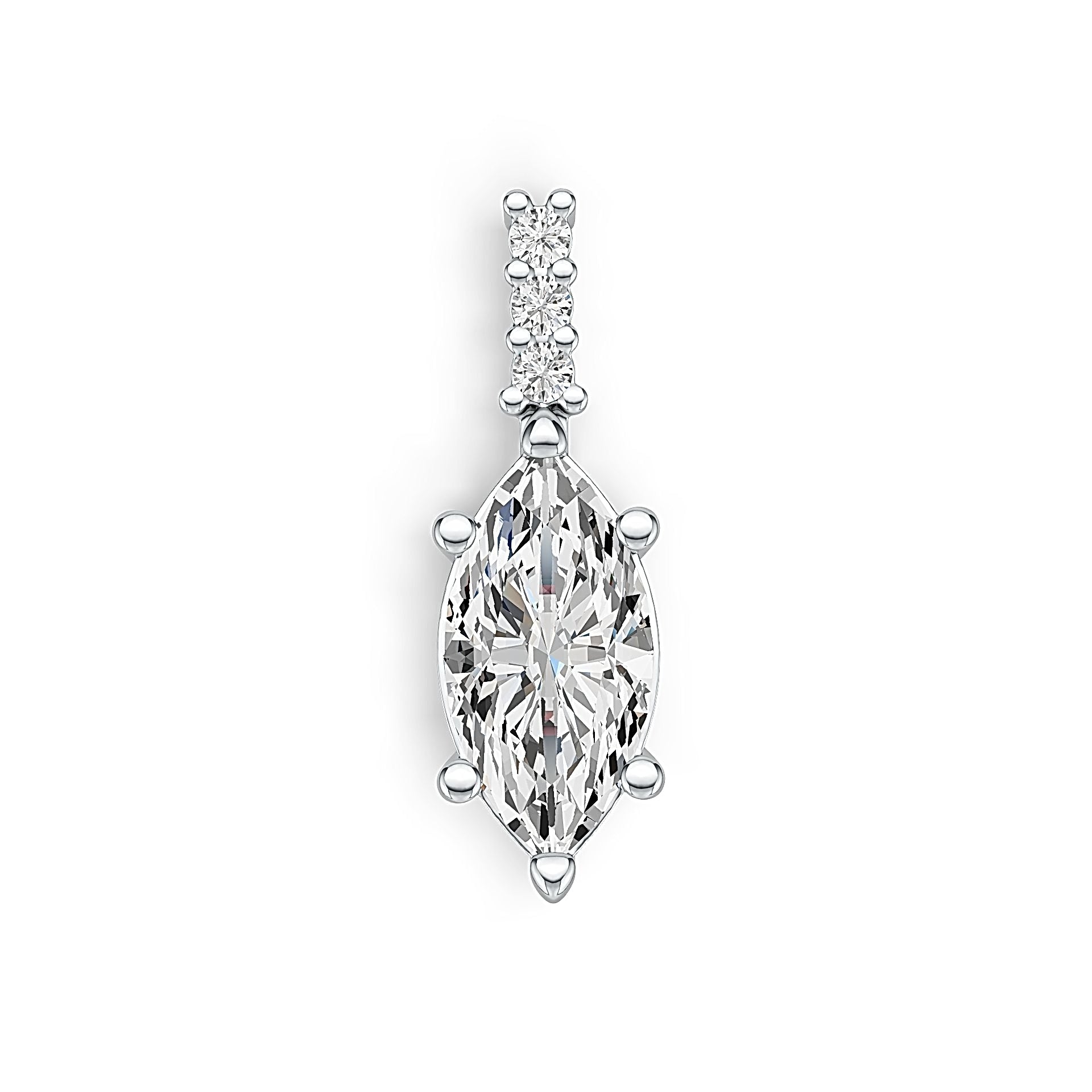 18K Gold Semi Mount Pendant Setting Marquise MQ 12X6mm Diamond Accent DHJ