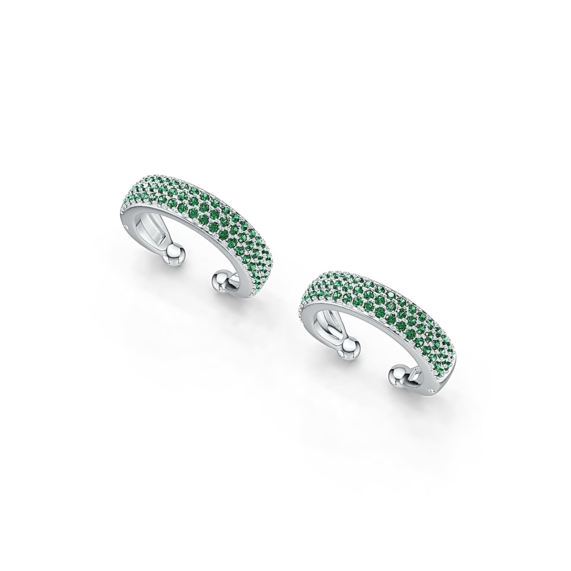 Platinum Ear Cuff Earrings with or Moissanite Diamond Accent DHJ