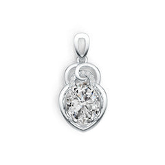 Sterling Silver Semi Mount Pendant Setting Oval OV 10X8mm DHJ