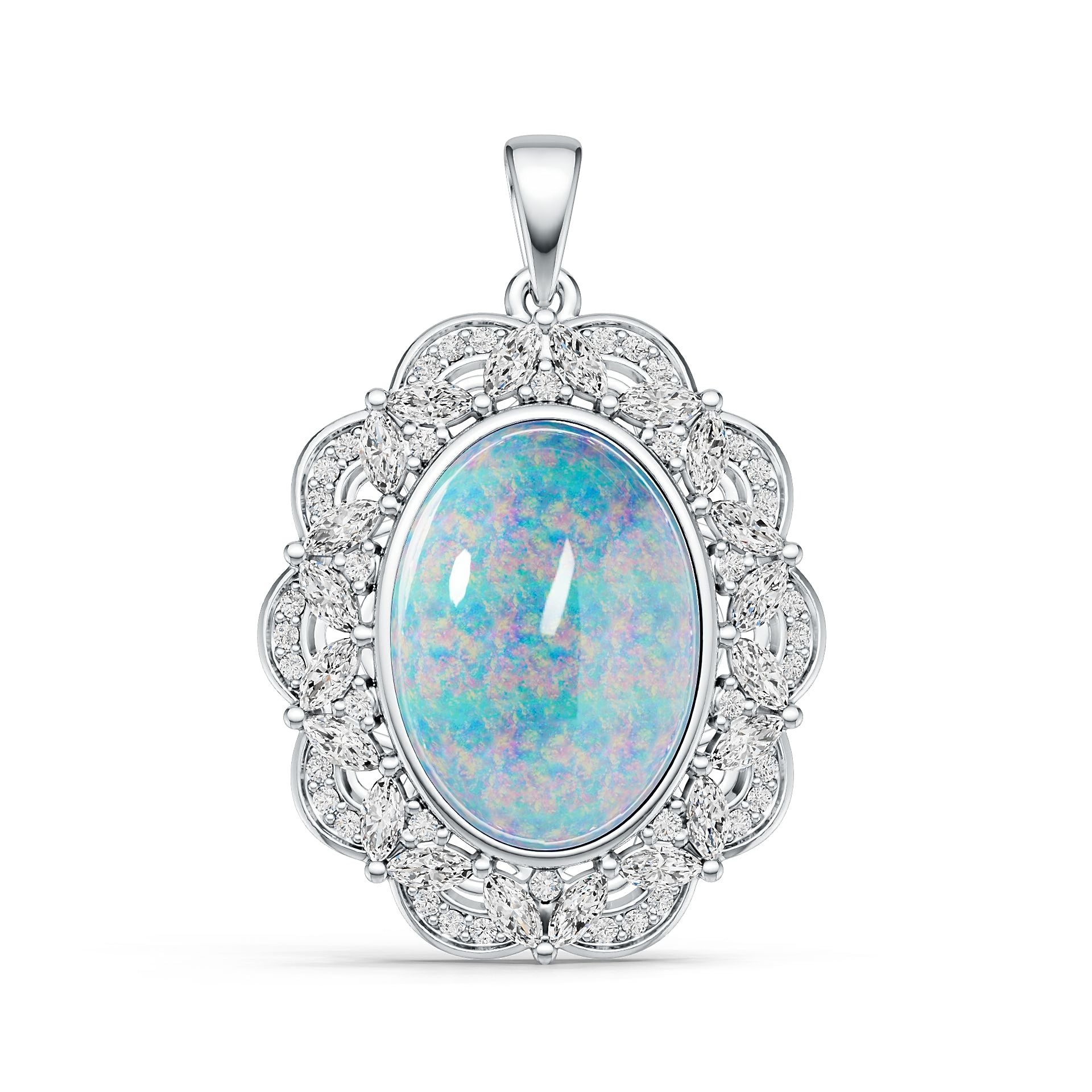14K Gold Semi Mount Pendant Setting Round Ro 19x13mm Syz Jewelry