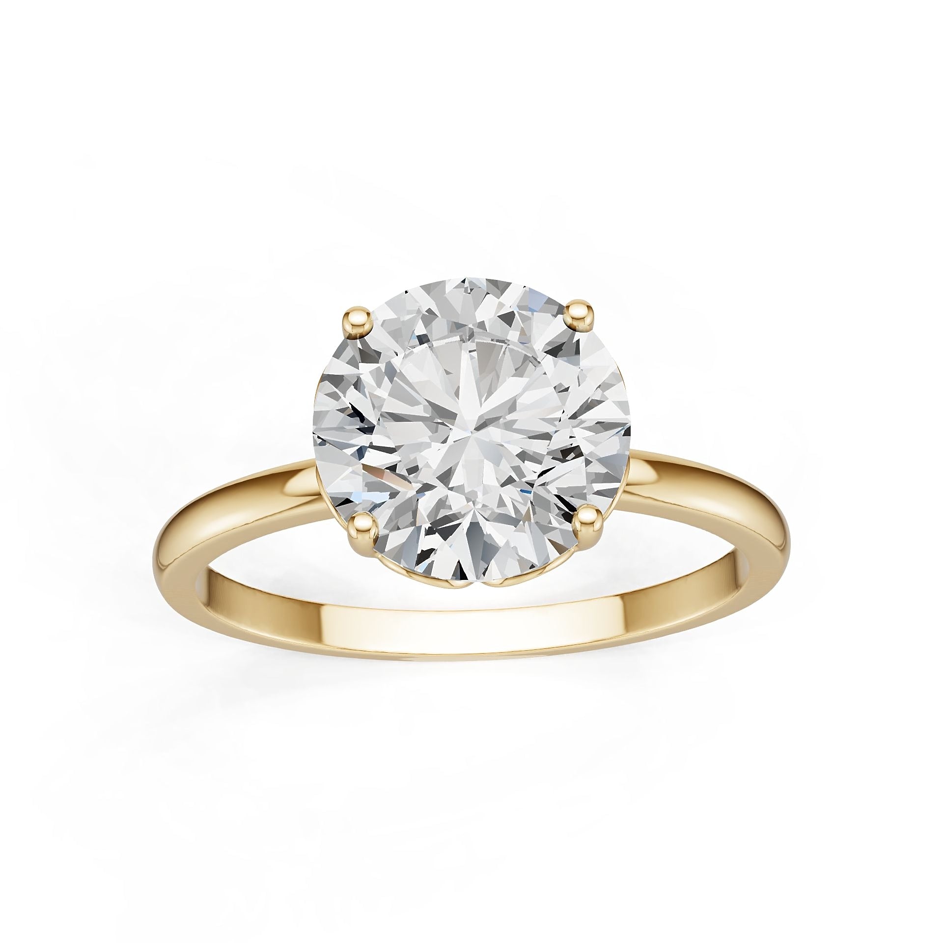 14K Gold Semi Mount Ring Setting Round Ro 6x6mm Syz Jewelry