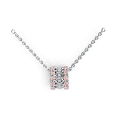 Sterling Silver Circular-Shaped Pendant with White Topaz or Moissanite Syzjewelry
