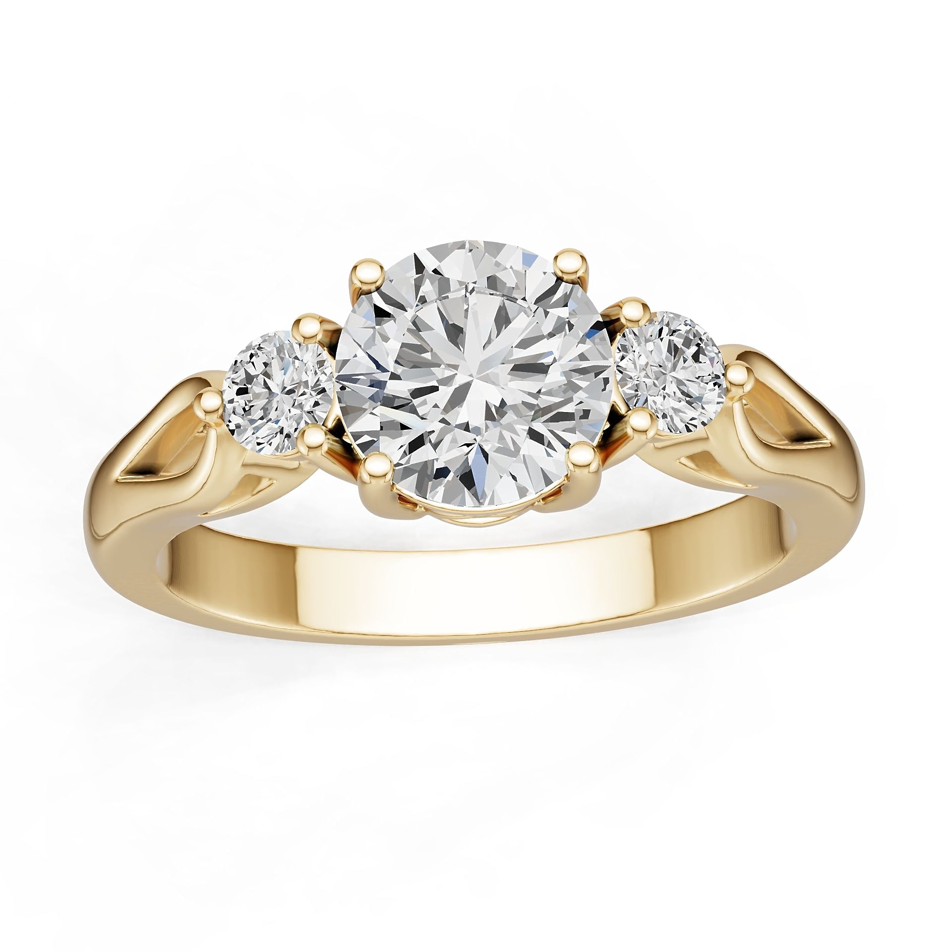 14K Gold Semi Mount Ring Setting Round Ro 6x6mm Diamond Accent Syz Jewelry