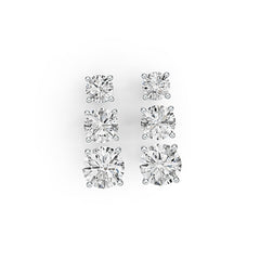 Sterling Silver Semi Mount Earrings Setting Round RD 6x6mm RD 5X5mm RD 4X4mm DHJ