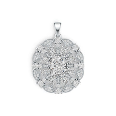 Sterling Silver Semi Mount Pendant Setting Cushion CU 10X8mm DHJ