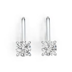 18K Gold Semi Mount Earrings Setting Round RD 6x6mm DHJ