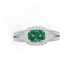 Sterling Silver Semi Mount Ring Setting Cushion CU 7x5mm Halo Split Shank Syzjewelry