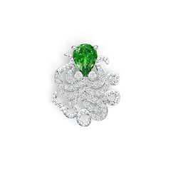 Sterling Silver Semi Mount Pendant Setting Pear PE 8x6mm DHJ