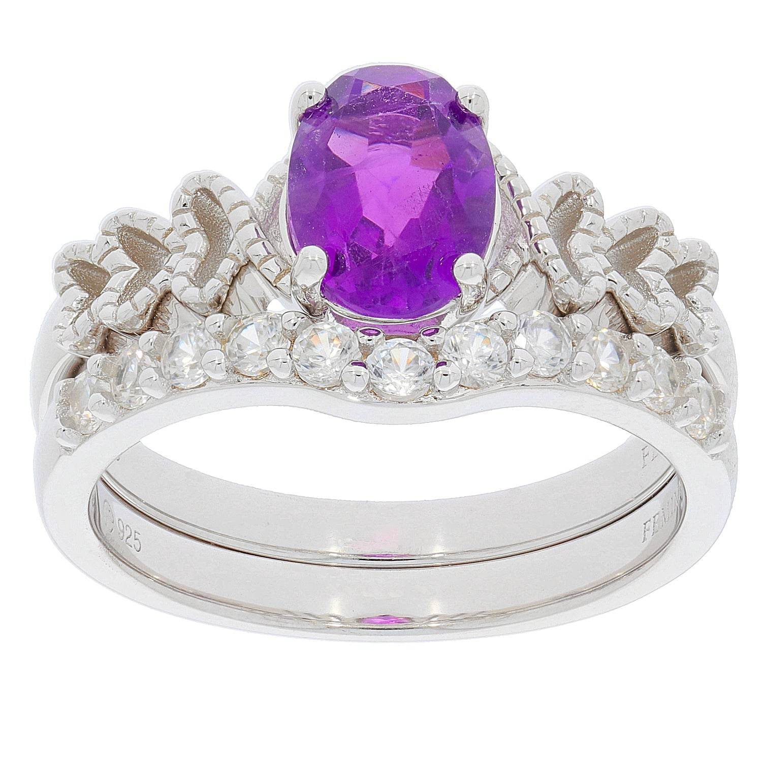 2 piece Set 14K Gold Semi Mount Ring Setting OV 8x6mm White To Diamond Accent Syzjewelry