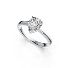 18K Gold Semi Mount Ring Setting Pear PE 10X8mm Solitaire DHJ