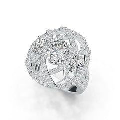 Platinum Semi Mount Ring Setting Oval OV 8X6mm OV 6X4mm Diamond Accent DHJ