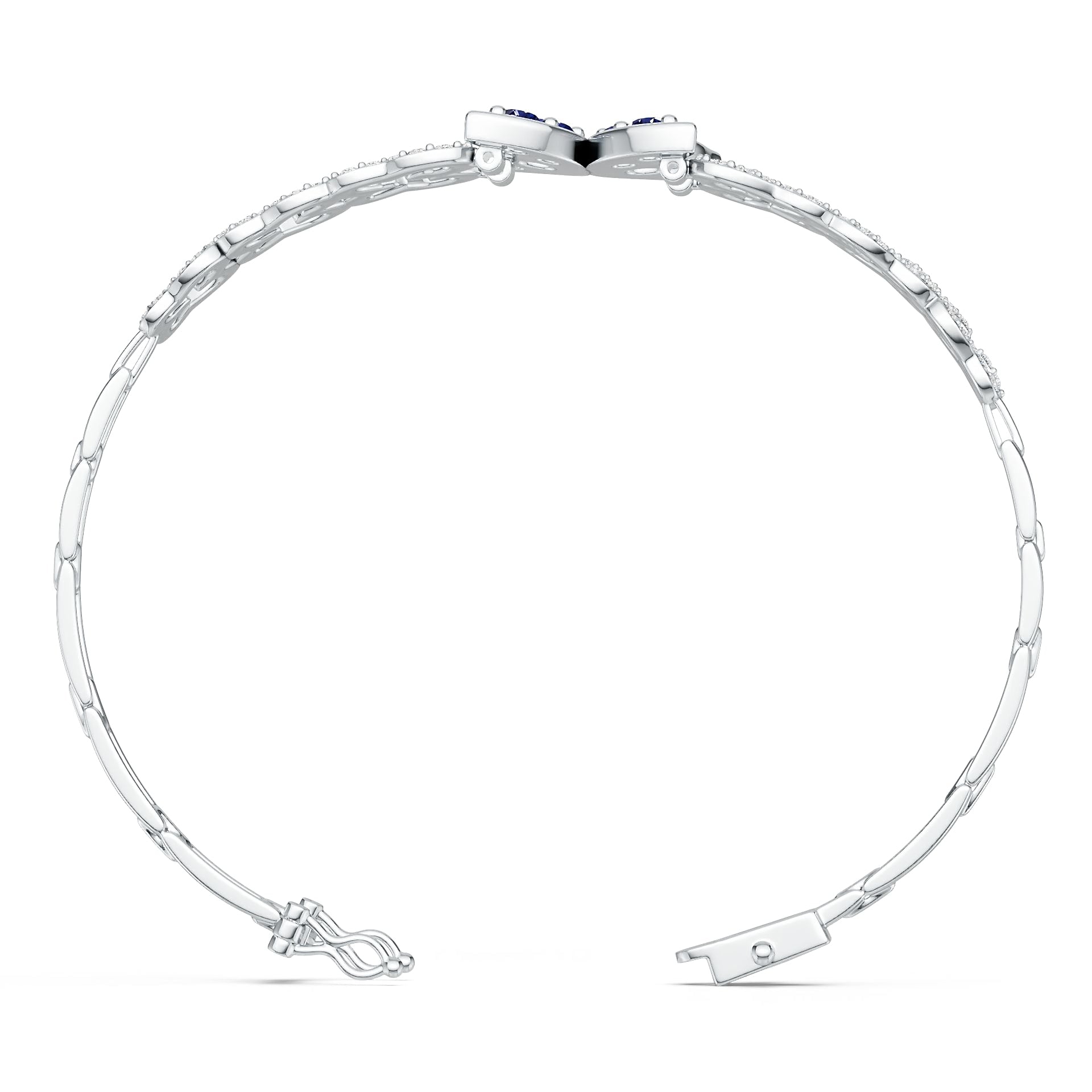 Platinum Semi Mount Bracelet Setting Round Ro 3x3mm Syz Jewelry