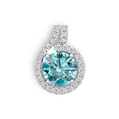 Platinum Semi Mount Pendant Setting Round RD 9x9mm Diamond Accent DHJ
