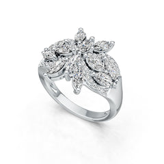 18K Gold Semi Mount Ring Setting Marquise MQ 6X3mm Diamond Accent DHJ