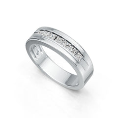 18K Gold Semi Mount Ring Setting Princess SQ 2.5mm Men's Ring DHJ