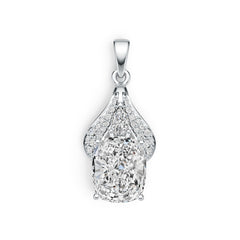14K Gold Semi Mount Pendant Setting Cushion CU 11X9mm Diamond Accent DHJ