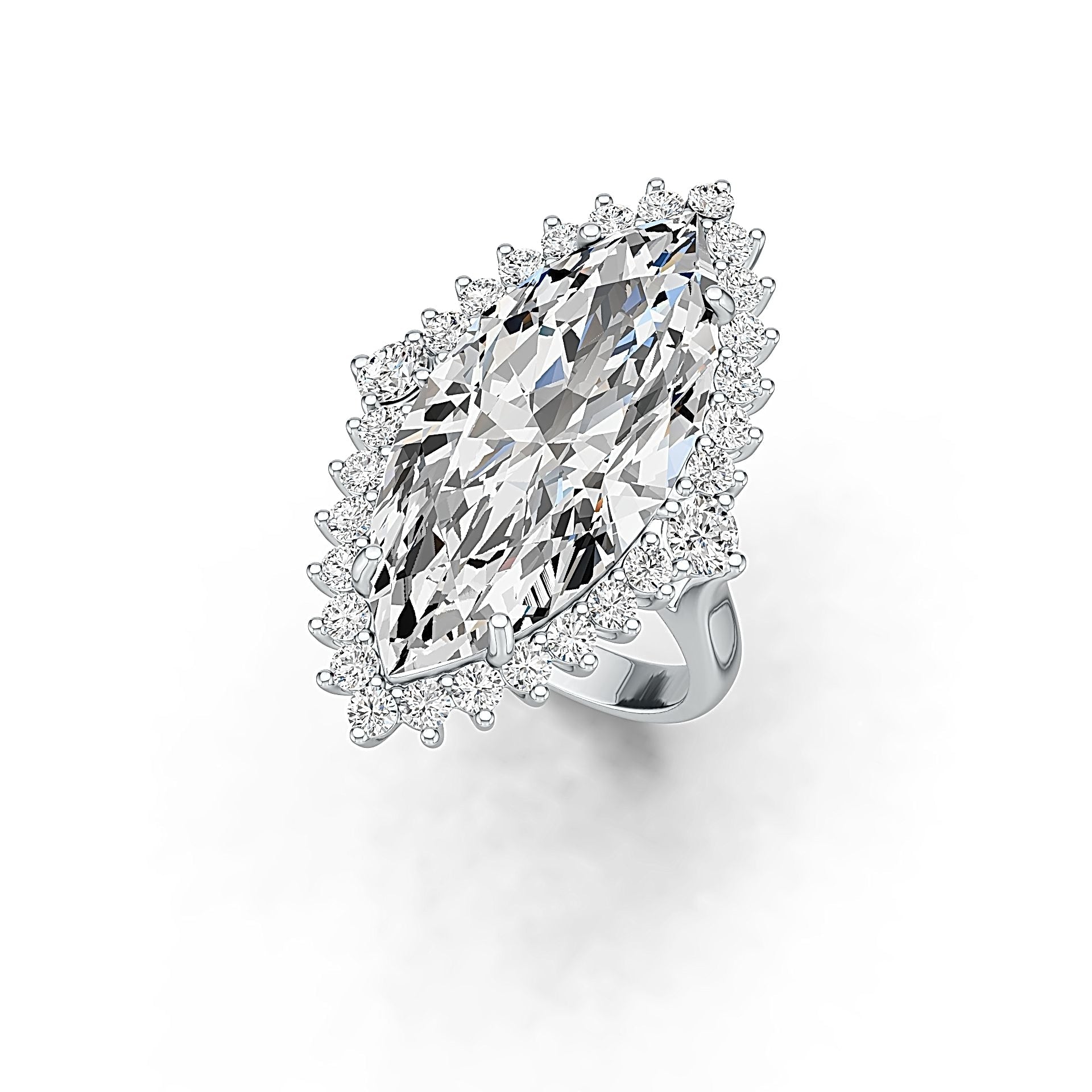 Platinum Semi Mount Ring Setting Marquise MQ 31X14mm Diamond Accent DHJ