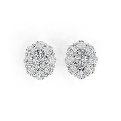 10K Gold Semi Mount Earrings Setting Oval OV 6X4mm Moissanite Accent DHJ