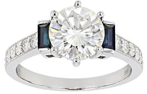 Platinum Semi Mount Ring Setting Round RD 8X8mm with Diamond Accent DHJ